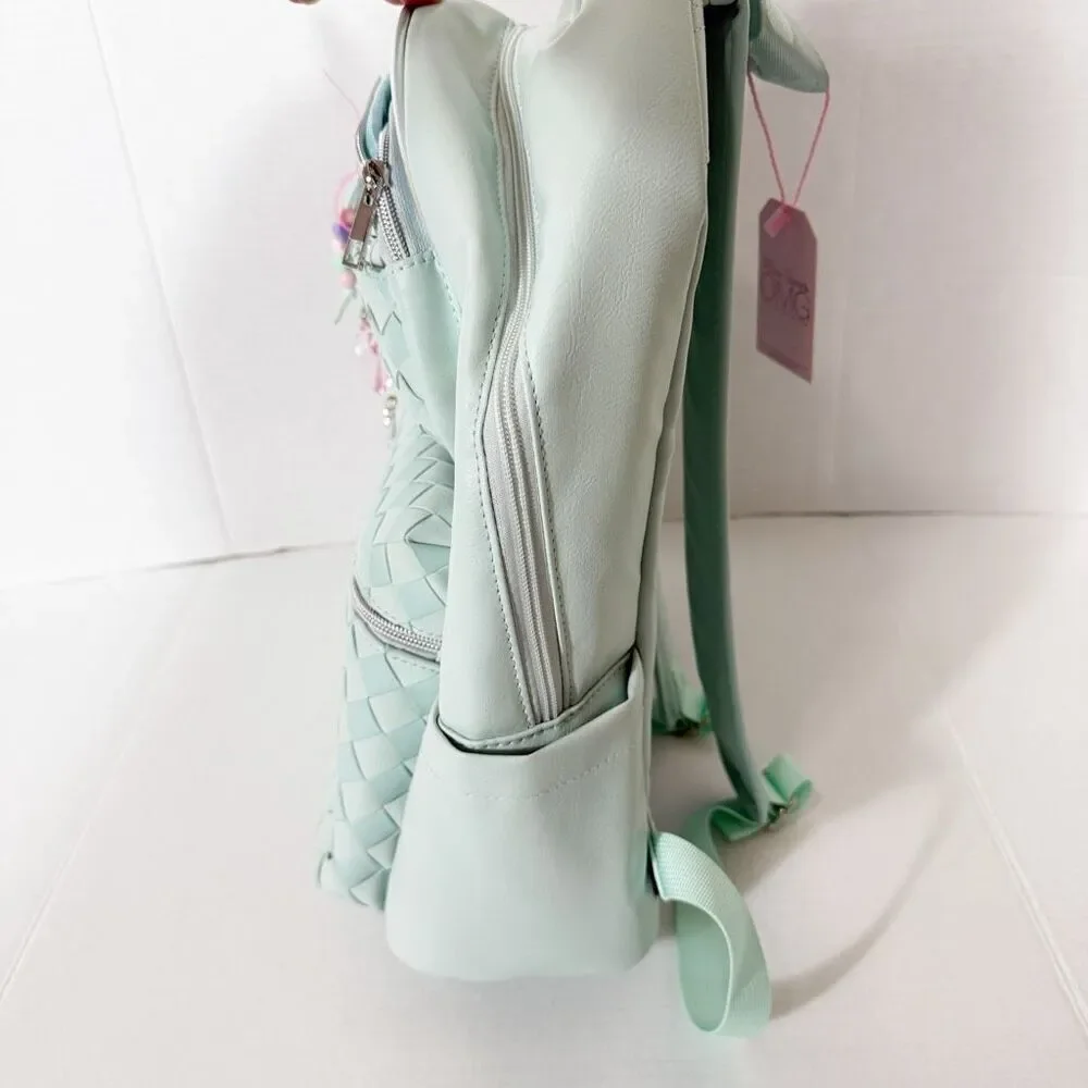 Omg Miss Gwen’s Girls Mint‎ Green Woven Large Faux Leather School Dance Backpack